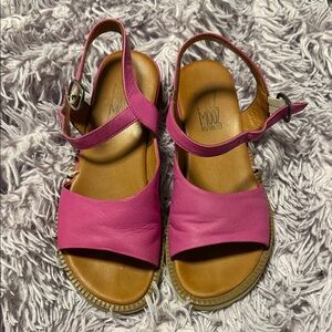 Miz Mooz Fuchsia Leather Sandals